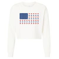 Corgi 4th Of July USA American Flag Dog Owner Men Women Cropped Pullover Crew