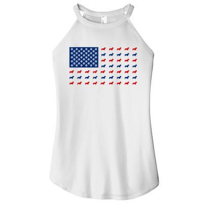 Corgi 4th Of July USA American Flag Dog Owner Men Women Women's Perfect Tri Rocker Tank