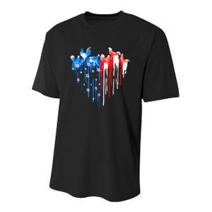 Chicken 4th Of July Patriotic Chicken American Flag Chicken Youth Performance Sprint T-Shirt