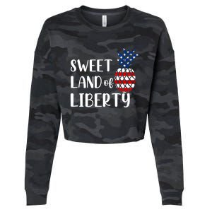 Cute 4th Of July Gift Sweet Land Of Liberty Gift Cropped Pullover Crew