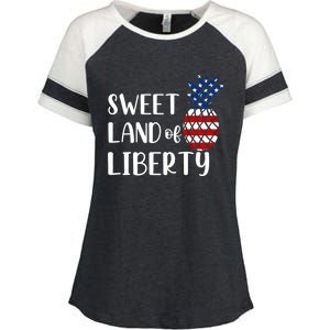 Cute 4th Of July Gift Sweet Land Of Liberty Gift Enza Ladies Jersey Colorblock Tee