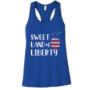 Cute 4th Of July Gift Sweet Land Of Liberty Gift Women's Racerback Tank