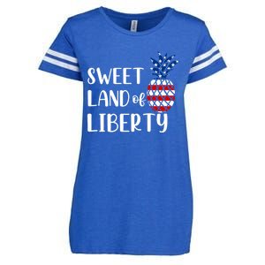 Cute 4th Of July Gift Sweet Land Of Liberty Gift Enza Ladies Jersey Football T-Shirt