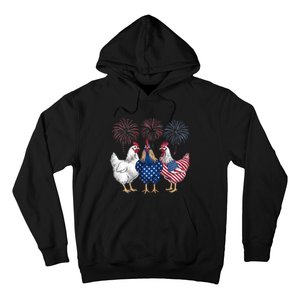 Chicken 4th Of July Patriotic Chicken Lover Usa Flag Hoodie