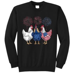 Chicken 4th Of July Patriotic Chicken Lover Usa Flag Sweatshirt