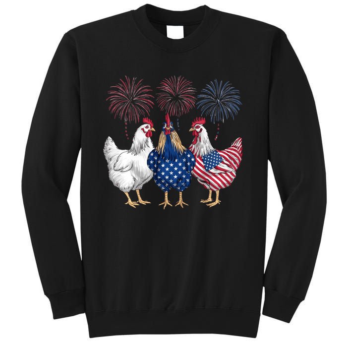 Chicken 4th Of July Patriotic Chicken Lover Usa Flag Sweatshirt