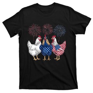 Chicken 4th Of July Patriotic Chicken Lover Usa Flag T-Shirt