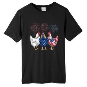 Chicken 4th Of July Patriotic Chicken Lover Usa Flag Tall Fusion ChromaSoft Performance T-Shirt