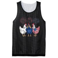 Chicken 4th Of July Patriotic Chicken Lover Usa Flag Mesh Reversible Basketball Jersey Tank