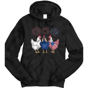 Chicken 4th Of July Patriotic Chicken Lover Usa Flag Tie Dye Hoodie