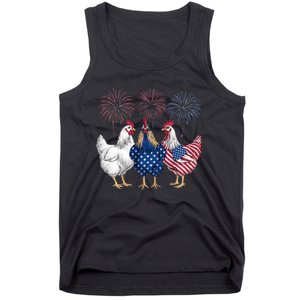 Chicken 4th Of July Patriotic Chicken Lover Usa Flag Tank Top