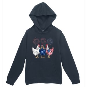 Chicken 4th Of July Patriotic Chicken Lover Usa Flag Urban Pullover Hoodie