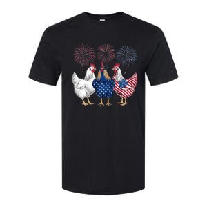 Chicken 4th Of July Patriotic Chicken Lover Usa Flag Softstyle CVC T-Shirt