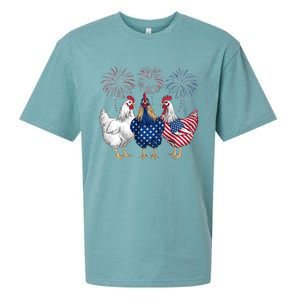 Chicken 4th Of July Patriotic Chicken Lover Usa Flag Sueded Cloud Jersey T-Shirt