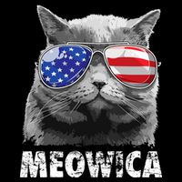 Cat 4th Of July Meowica Merica USA American Flag Impact Tech Backpack