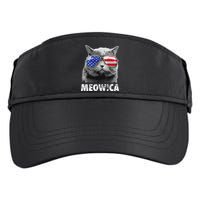 Cat 4th Of July Meowica Merica USA American Flag Adult Drive Performance Visor