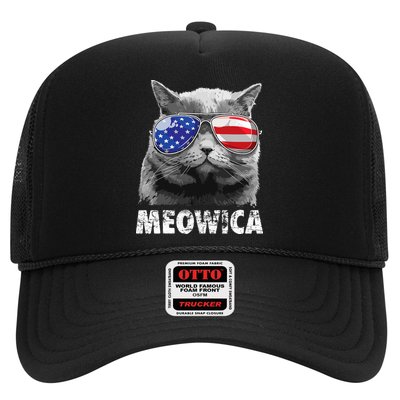 Cat 4th Of July Meowica Merica USA American Flag Trucker Hat
