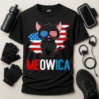 Cat 4th Of July Meowica Patriotic Kitten American Flag Cooling Performance Crew T-Shirt