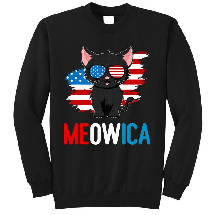 Cat 4th Of July Meowica Patriotic Kitten American Flag Sweatshirt