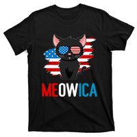 Cat 4th Of July Meowica Patriotic Kitten American Flag T-Shirt