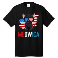 Cat 4th Of July Meowica Patriotic Kitten American Flag Tall T-Shirt