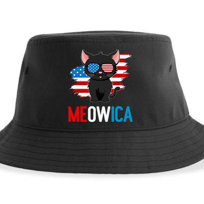Cat 4th Of July Meowica Patriotic Kitten American Flag Sustainable Bucket Hat