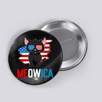 Cat 4th Of July Meowica Patriotic Kitten American Flag Button