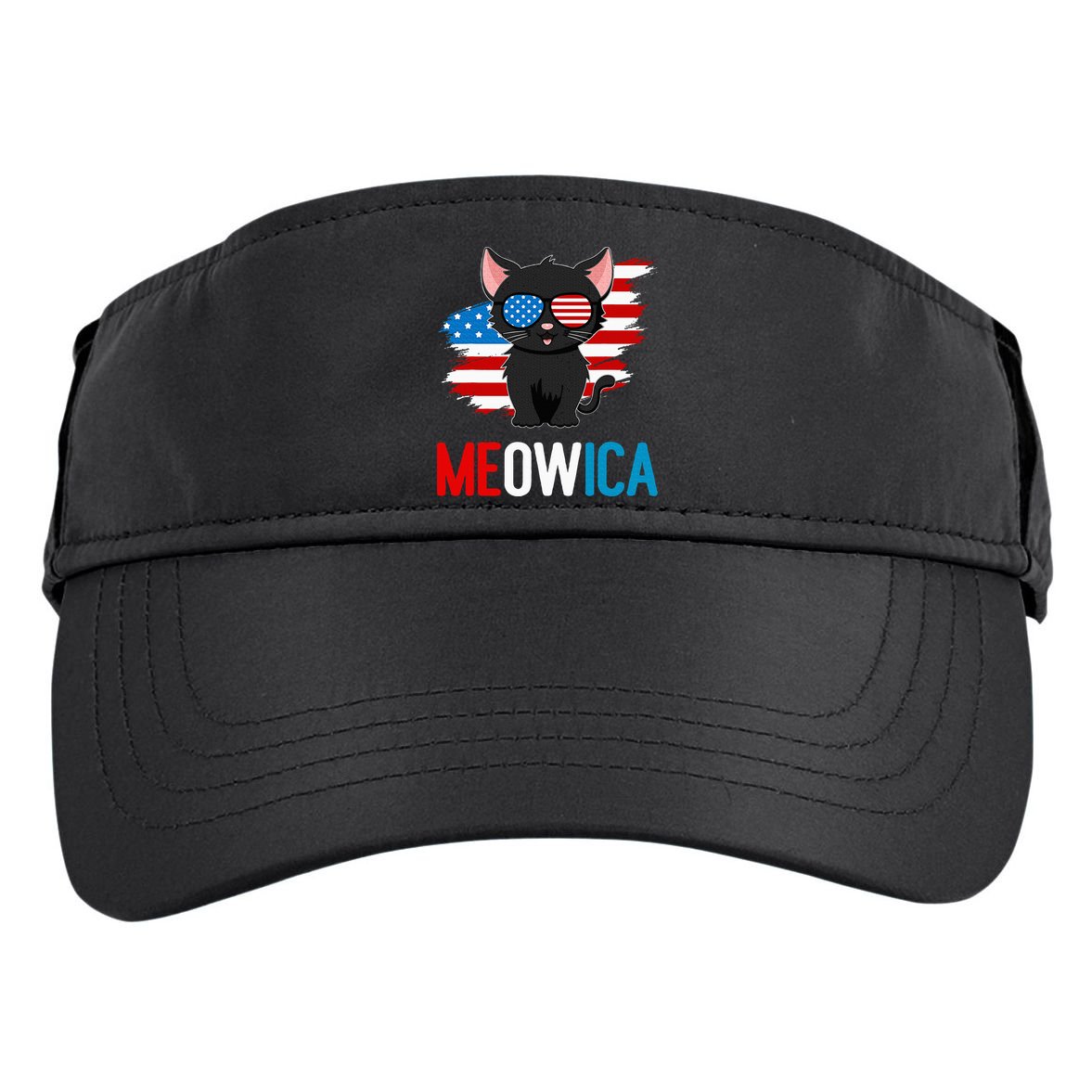 Cat 4th Of July Meowica Patriotic Kitten American Flag Adult Drive Performance Visor