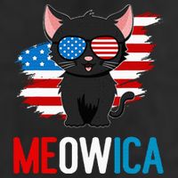 Cat 4th Of July Meowica Patriotic Kitten American Flag Adult Drive Performance Visor