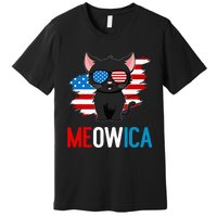 Cat 4th Of July Meowica Patriotic Kitten American Flag Premium T-Shirt