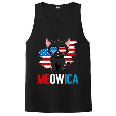 Cat 4th Of July Meowica Patriotic Kitten American Flag PosiCharge Competitor Tank