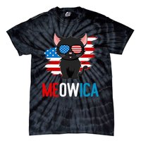 Cat 4th Of July Meowica Patriotic Kitten American Flag Tie-Dye T-Shirt