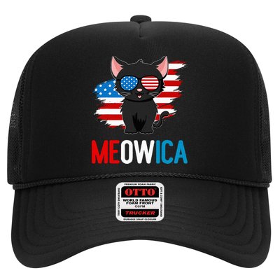 Cat 4th Of July Meowica Patriotic Kitten American Flag Trucker Hat