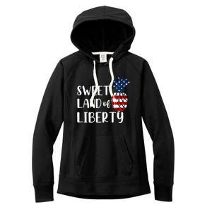 Cute 4th Of July Gift Sweet Land Of Liberty Gift Women's Fleece Hoodie