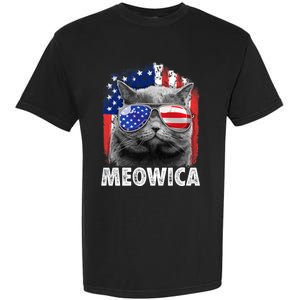 Cat 4th Of July Meowica Merica Usa American Flag Garment-Dyed Heavyweight T-Shirt