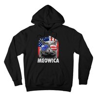 Cat 4th Of July Meowica Merica Usa American Flag Hoodie