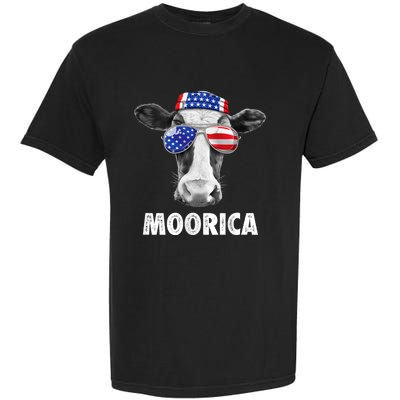 Cow 4th Of July Moorica Merica Usa Flag Garment-Dyed Heavyweight T-Shirt