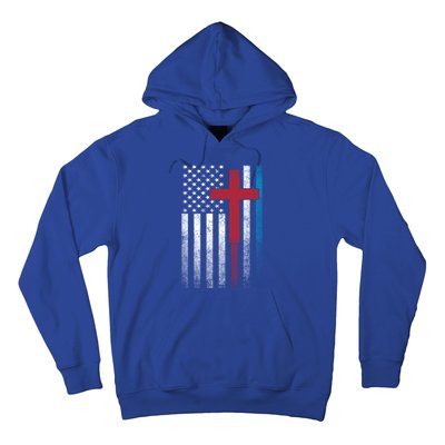 Cross 4th Of July American Flag Usa America Patriotic Gift Hoodie