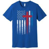 Cross 4th Of July American Flag Usa America Patriotic Gift Premium T-Shirt