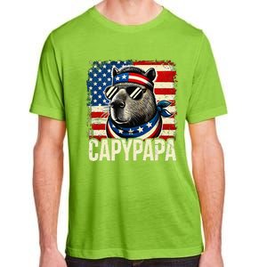 Capypapa 4th Of July American Flag Capybara Papa Usa Adult ChromaSoft Performance T-Shirt