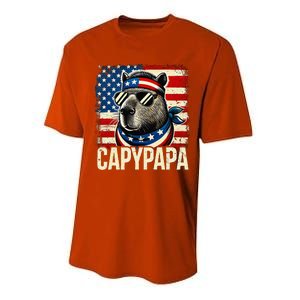 Capypapa 4th Of July American Flag Capybara Papa Usa Performance Sprint T-Shirt