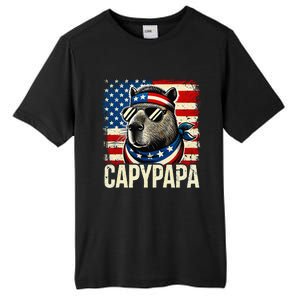 Capypapa 4th Of July American Flag Capybara Papa Usa Tall Fusion ChromaSoft Performance T-Shirt