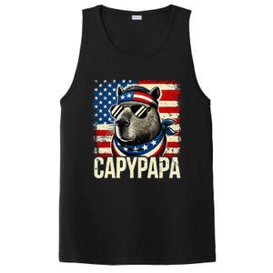 Capypapa 4th Of July American Flag Capybara Papa Usa PosiCharge Competitor Tank