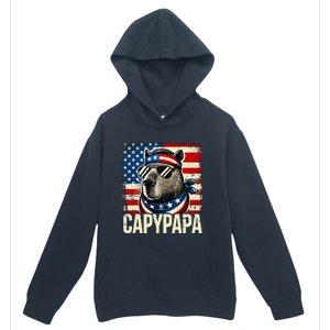 Capypapa 4th Of July American Flag Capybara Papa Usa Urban Pullover Hoodie