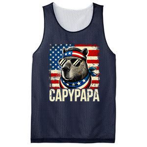 Capypapa 4th Of July American Flag Capybara Papa Usa Mesh Reversible Basketball Jersey Tank