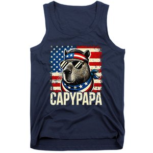 Capypapa 4th Of July American Flag Capybara Papa Usa Tank Top