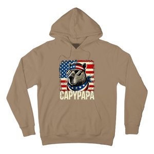 Capypapa 4th Of July American Flag Capybara Papa Usa Hoodie