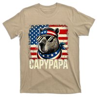 Capypapa 4th Of July American Flag Capybara Papa Usa T-Shirt