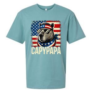 Capypapa 4th Of July American Flag Capybara Papa Usa Sueded Cloud Jersey T-Shirt