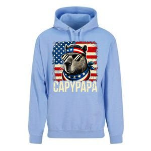 Capypapa 4th Of July American Flag Capybara Papa Usa Unisex Surf Hoodie